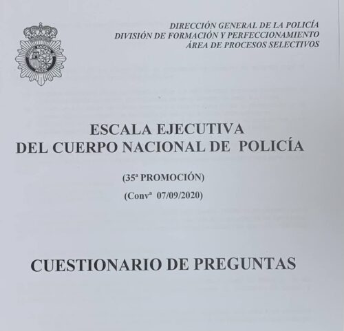 Examen Escala Ejecutiva Oposición Policía Nacional