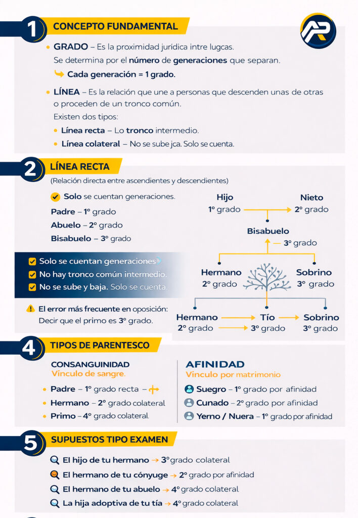 oposiciones esquema de parentesco